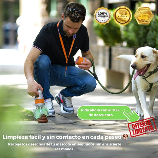 Recogedor Portátil de Heces para Perros 🐕 – Limpieza Fácil y Sin Contacto 😷