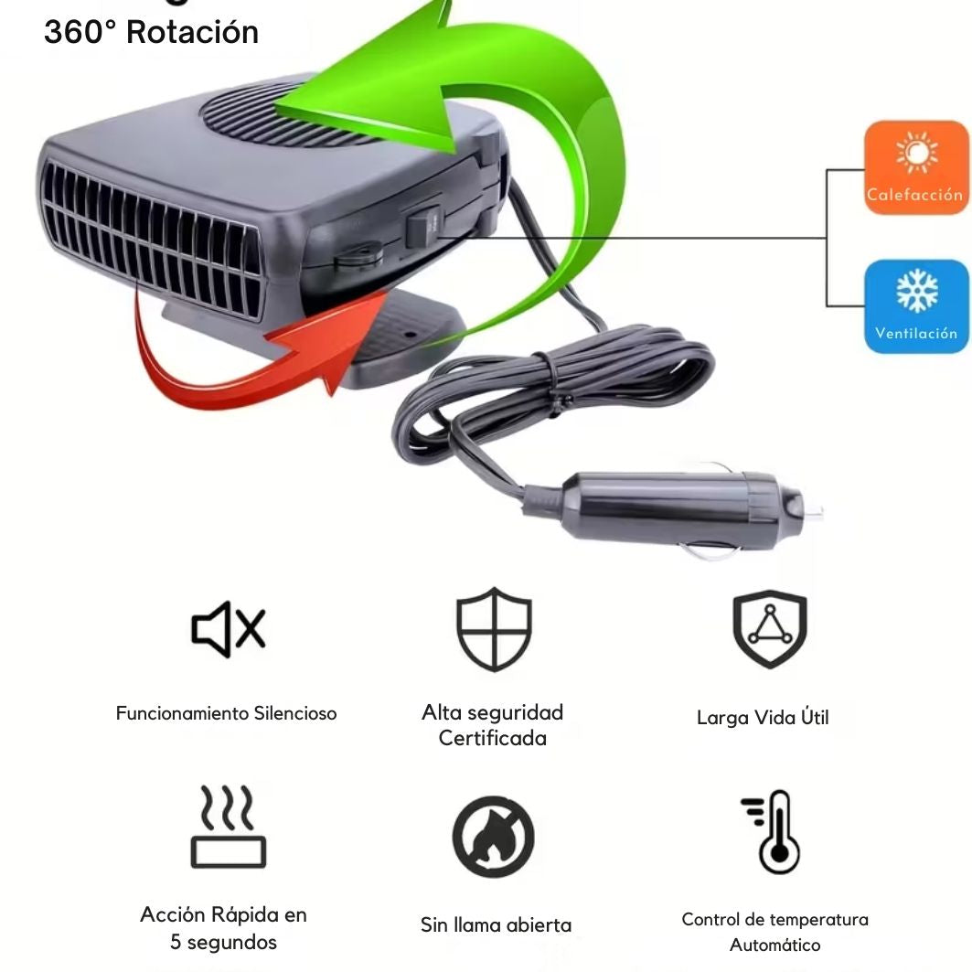 AirFresh® 2 en 1: Climatizador y Calefactor Portátil para Auto