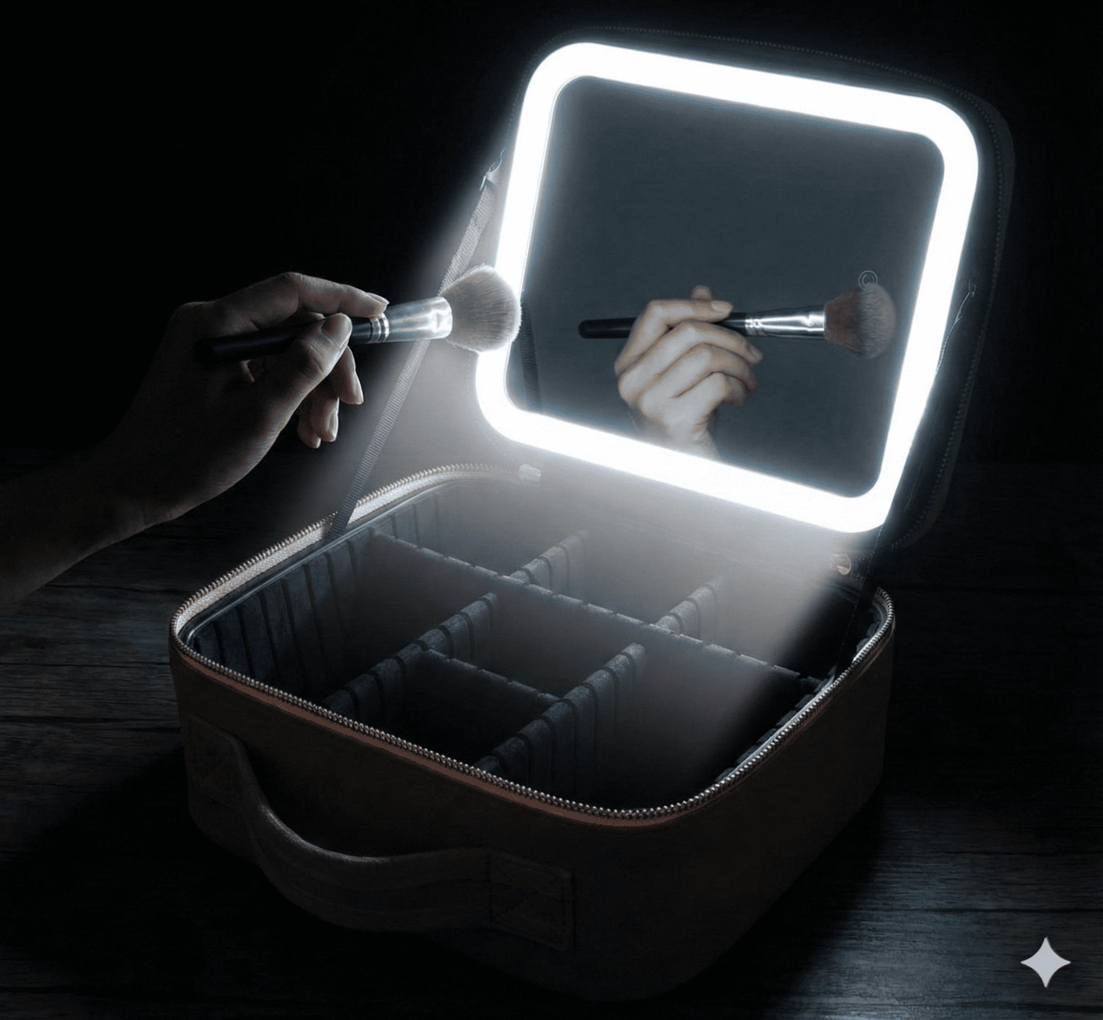 👜 Cosmetiquera Profesional con Espejo LED HD & Organizador Inteligente