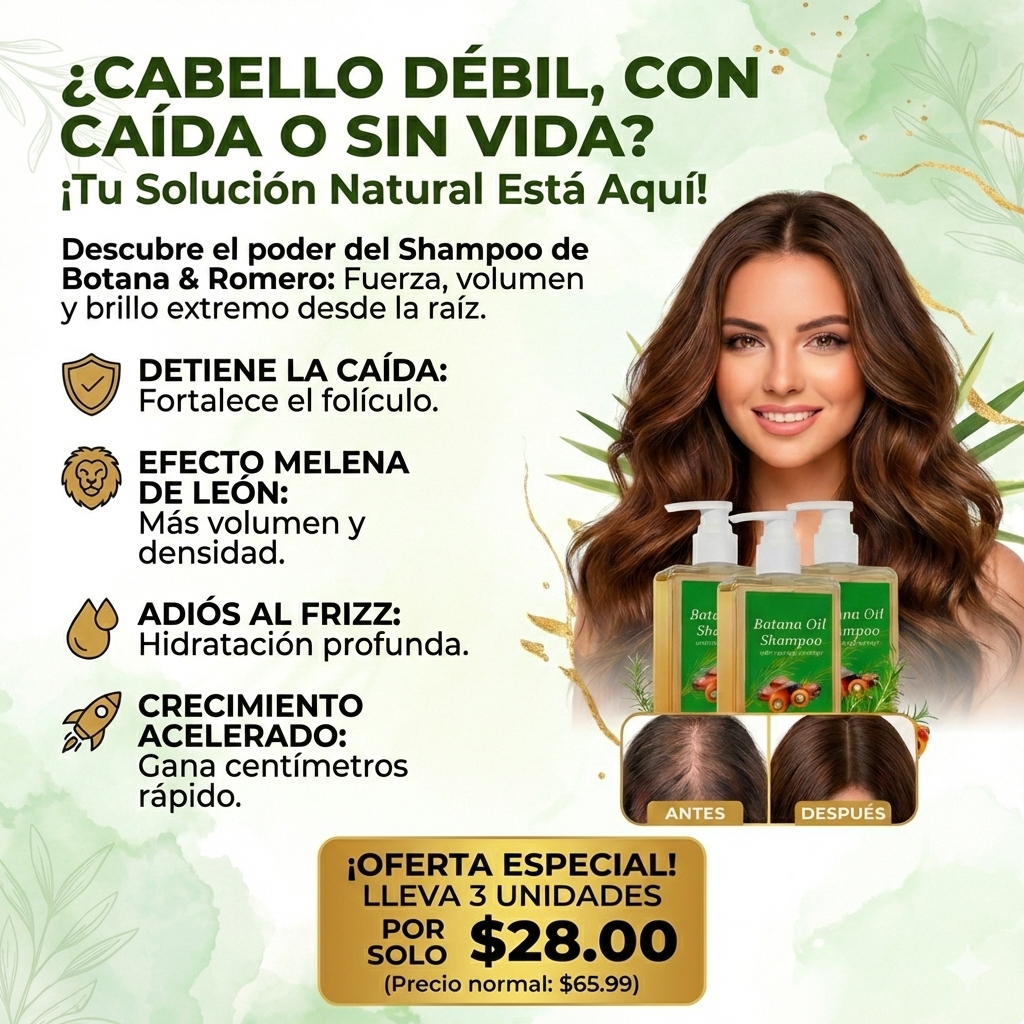 🔥 [PROMO 3x1] Shampoo Batana Oil (Crecimiento y Anti-Caída)