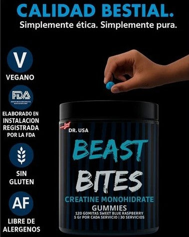 Beast Bites® – La Creatina Más Fácil y Rica | Energía, Fuerza y Resultados